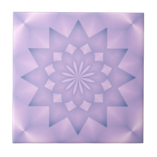 Azulejo De Cerámica Roseta Rosa y Lila