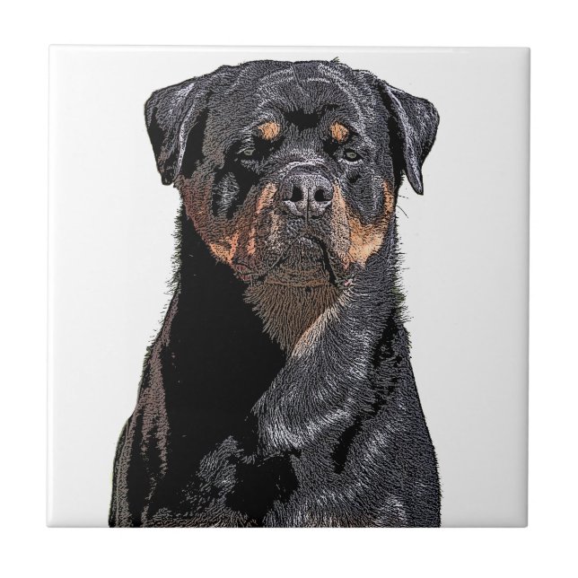 Azulejo De Cerámica Rottweiler (Frente)