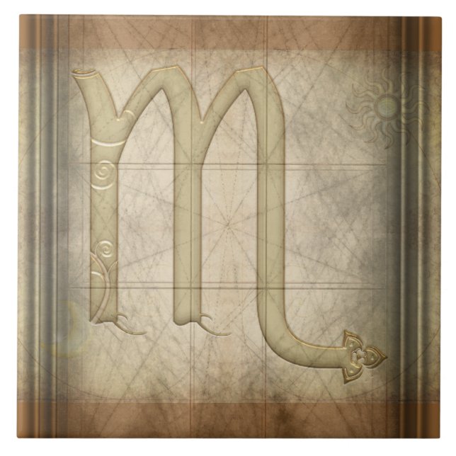 Azulejo De Cerámica Rótulo del zodiaco del escorpión (Frente)