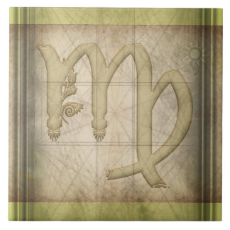 Azulejo De Cerámica Rótulo del zodiaco del virgo