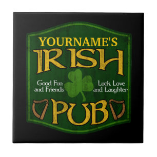 Azulejo De Cerámica Rótulo irlandés personalizado del Pub