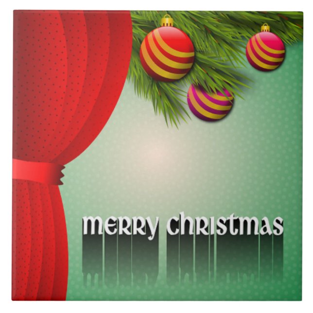 Azulejo De Cerámica Rótulo "MERRY NAVIDAD" (Frente)