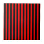 Azulejo De Cerámica Ruby Black<br><div class="desc">Ruby Black es un diseño simple de rayas negras y rojas que se adaptan a todas las ocasiones y objetos. Esta imagen está disponible en una variedad de otros productos,  sólo tienes que hacer clic en el enlace debajo de la foto cerca de 'Acerca de este diseño'.</div>