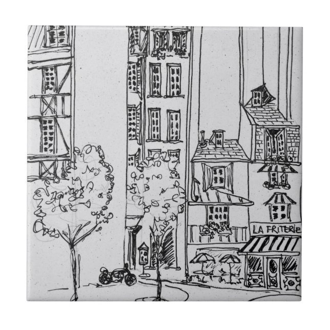 Azulejo De Cerámica Rue Saint-Julien-le-Pauvre| París, Francia (Frente)