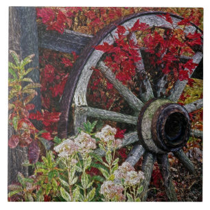 Azulejo De Cerámica Rueda de vagón 1 mosaico