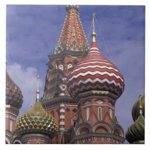 Azulejo De Cerámica Rusia, Moscú, Plaza Roja. famosas cebolla de San