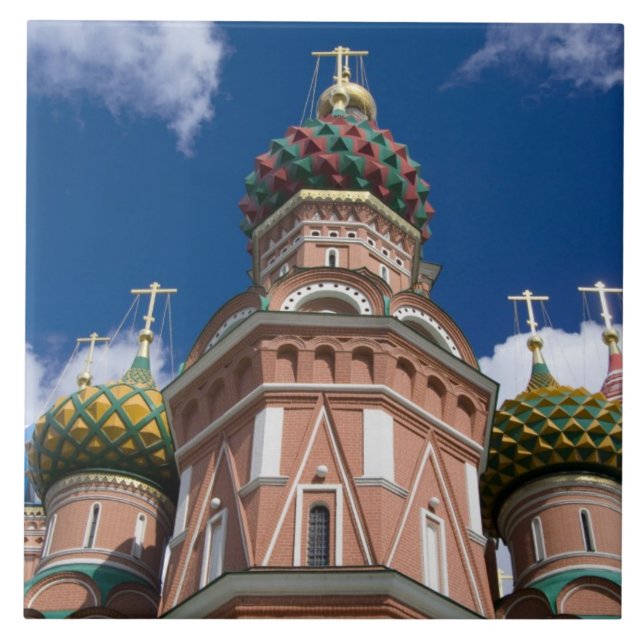 Azulejo De Cerámica Rusia, Moscú, Plaza Roja. San Basil (Frente)