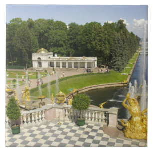 Azulejo De Cerámica Rusia. Petrodvorets. Palacio Peterhof. Pedro el