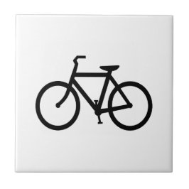 Azulejo De Cerámica Ruta de Bicicleta Negra
