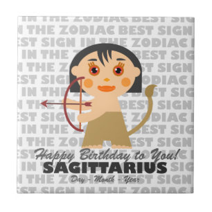 Azulejo De Cerámica Sagittarius Feliz Cumpleaños