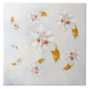 Azulejo De Cerámica Sakura - Flor japonesa de cerezo