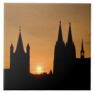 Azulejo De Cerámica Salida del sol de Colonia, Alemania