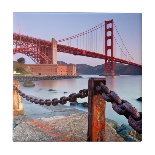 Azulejo De Cerámica Salida del sol en el punto del fuerte (Frente)