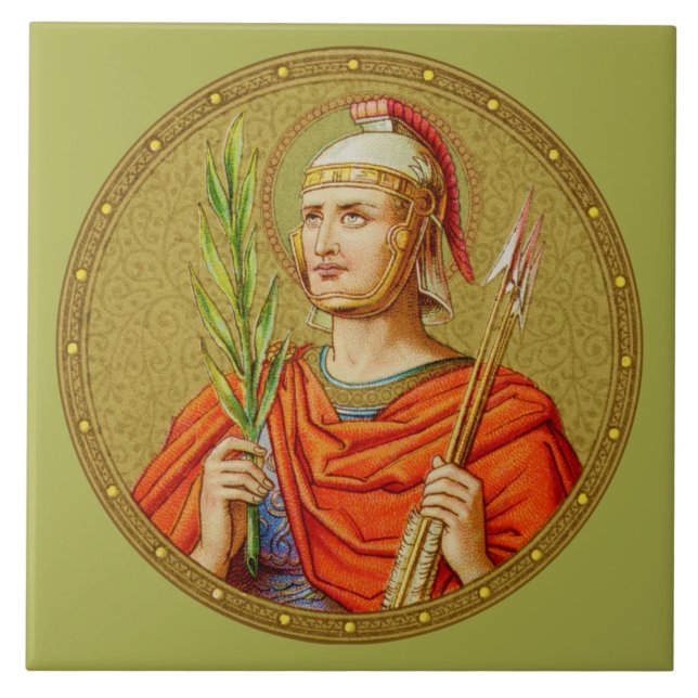 Azulejo De Cerámica San Sebastián (SNV 24) (Imagen redonda) (Frente)