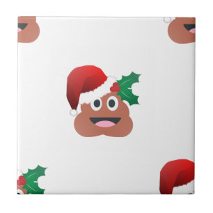 Azulejo De Cerámica santa claus poop emoji