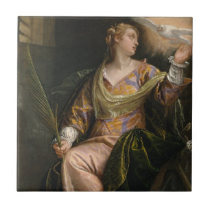 Azulejo De Cerámica Santo Catherine de Alexandría en la prisión