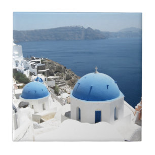 Azulejo De Cerámica Santorini Grecia