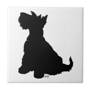 Azulejo De Cerámica Scottie Dog Sentado
