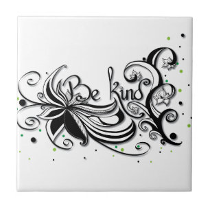 Azulejo De Cerámica ¡SÉ AMABLE! cita caligráfica inspiradora