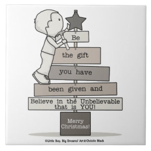 Azulejo De Cerámica Sé el árbol de regalo-Navidad