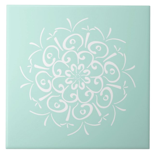 Azulejo De Cerámica Sea Glass Mandala (Frente)