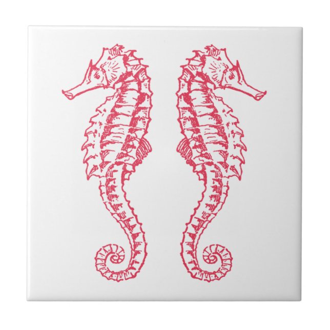 Azulejo De Cerámica Seahorses (Frente)