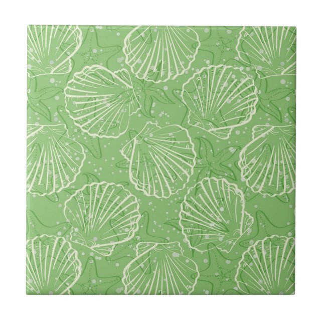 Azulejo De Cerámica Seashells del esquema (Frente)