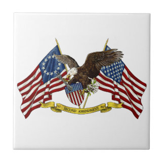 Azulejo De Cerámica Segunda libertad Eagle de la enmienda