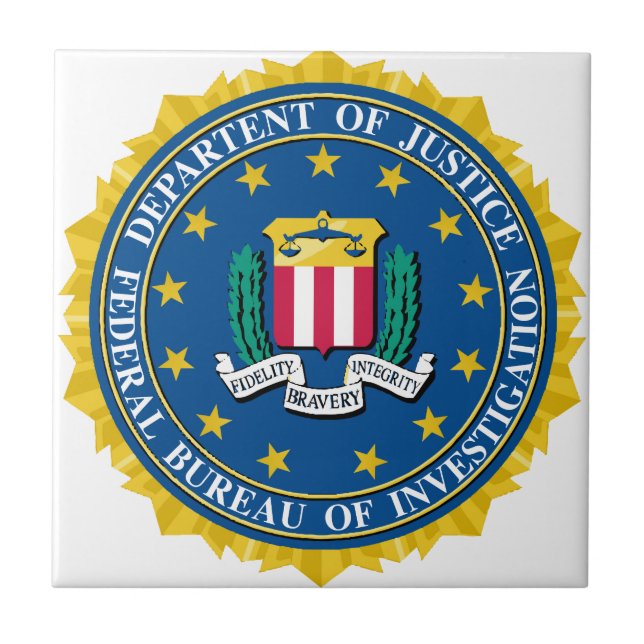 Azulejo De Cerámica Sello del FBI (Frente)