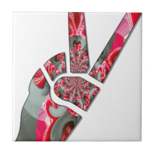 Azulejo De Cerámica Señal de paz con la mano