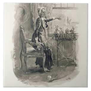 Azulejo De Cerámica Señora Betsy Trotwood, de 'Charles Dickens: Un