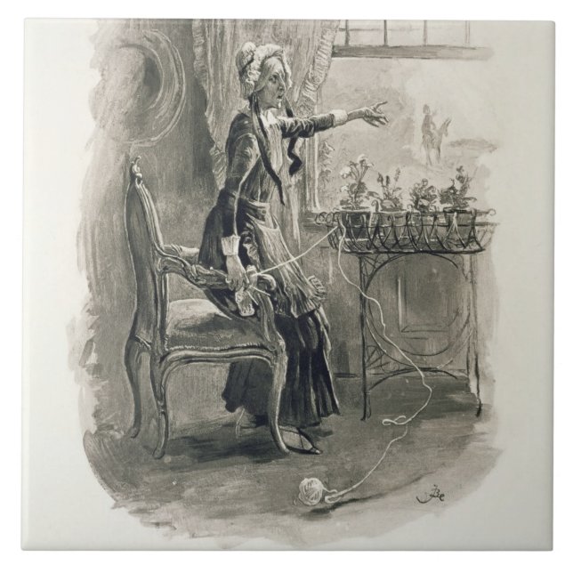Azulejo De Cerámica Señora Betsy Trotwood, de 'Charles Dickens: Un (Frente)