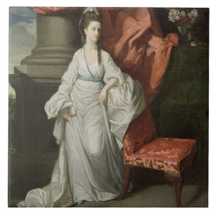 Azulejo De Cerámica Señora Grant, esposa de sir James Grant, BT.,