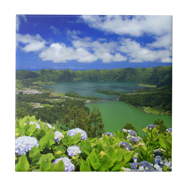Azulejo De Cerámica Sete Cidades, Azores (Frente)