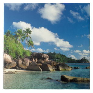 Azulejo De Cerámica Seychelles, Isla de Mahe, Bahía Lazare