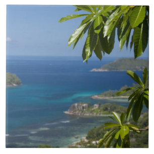 Azulejo De Cerámica Seychelles, Isla de Mahe. Costa occidental de