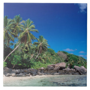 Azulejo De Cerámica Seychelles, Isla de Mahe, Playa Anse Royale. 2