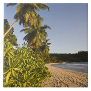 Azulejo De Cerámica Seychelles, isla de Mahe, playa de Anse Takamaka,