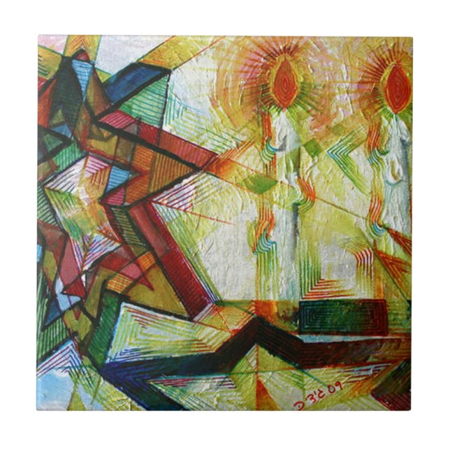 Azulejo De Cerámica Shabbat (Frente)