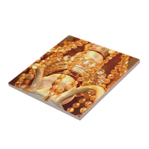 Azulejo De Cerámica Shabby-Chandelier-Bling-4-Gold-Sq TILE s