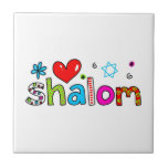 Azulejo De Cerámica Shalom<br><div class="desc">Diseño decorativo caprichoso realmente lindo del texto de SHALOM. Imagen disponible en los diversos regalos y productos.</div>