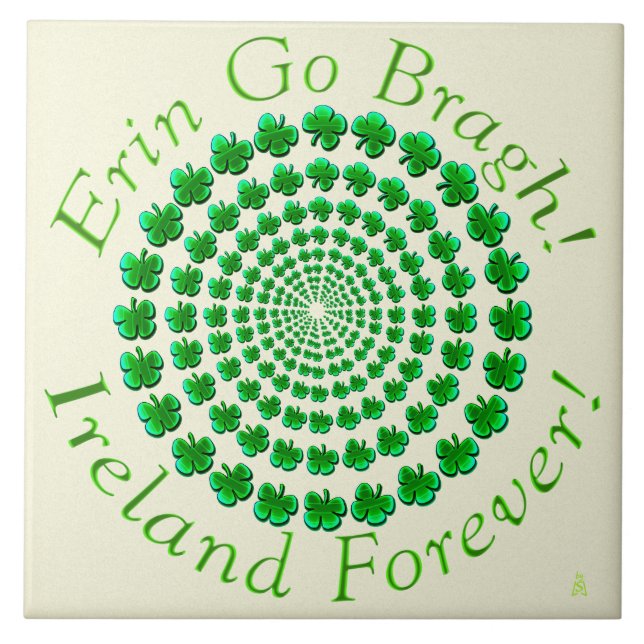 Azulejo De Cerámica Shamrock Spin (mosaico cerámico) (Frente)