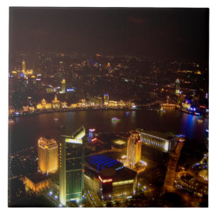 Azulejo De Cerámica Shangai China maravilloso skyline con moderno