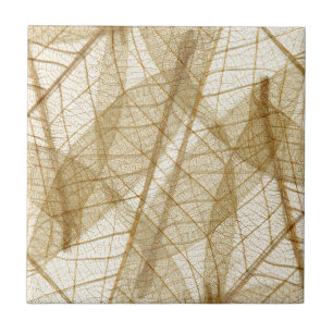 Azulejo De Cerámica Sheer Cream Beige Lace Leaves