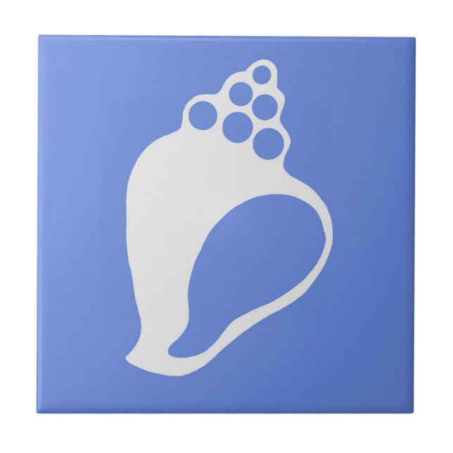 Azulejo De Cerámica Shell azul (Frente)