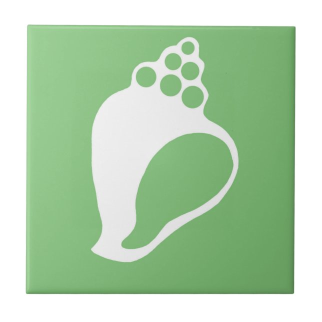 Azulejo De Cerámica Shell verde (Frente)