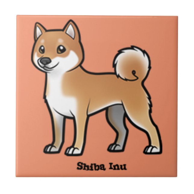 Azulejo De Cerámica shiba inu (Frente)