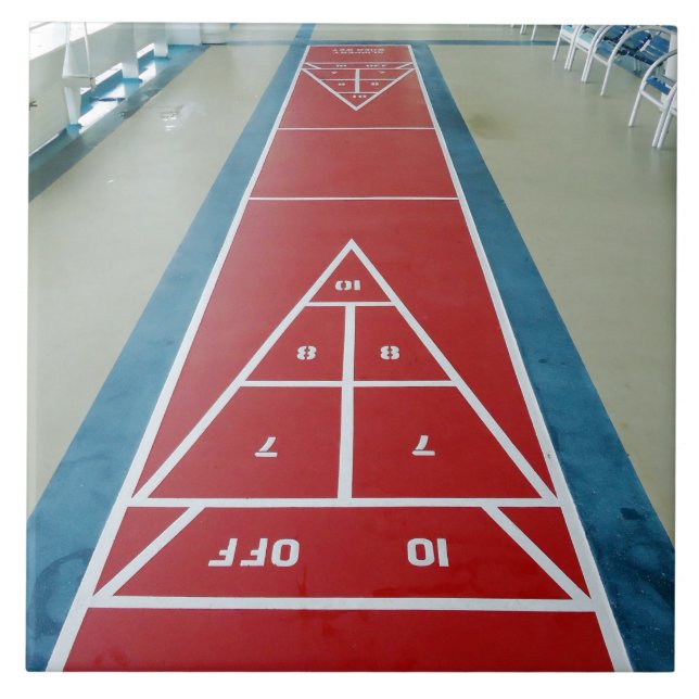 Azulejo De Cerámica Shuffleboard a bordo (Frente)