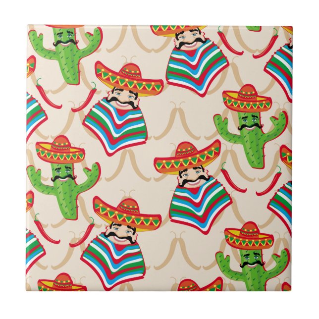 Azulejo De Cerámica Siesta de México (Frente)