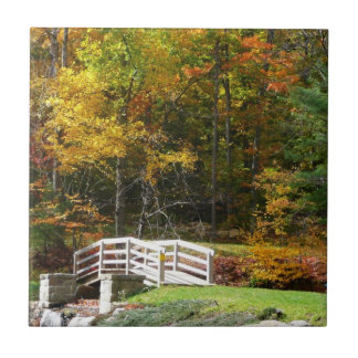 Azulejo De Cerámica Siete Springs Fall Bridge I Otoño Paisaje